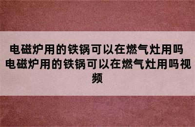 电磁炉用的铁锅可以在燃气灶用吗 电磁炉用的铁锅可以在燃气灶用吗视频